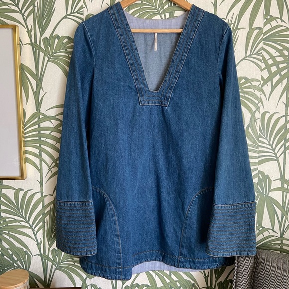 Free People Dresses & Skirts - Free People Denim Tunic Mini Dress